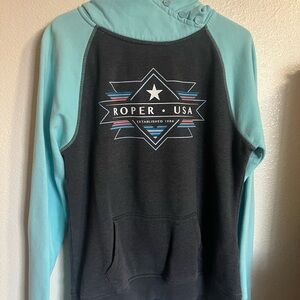 Roper Black and Aqua Hoodie